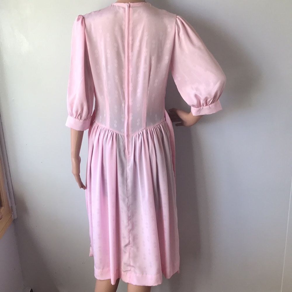 Silky Pink Vintage Cottagecore Dress - Picture 13 of 16